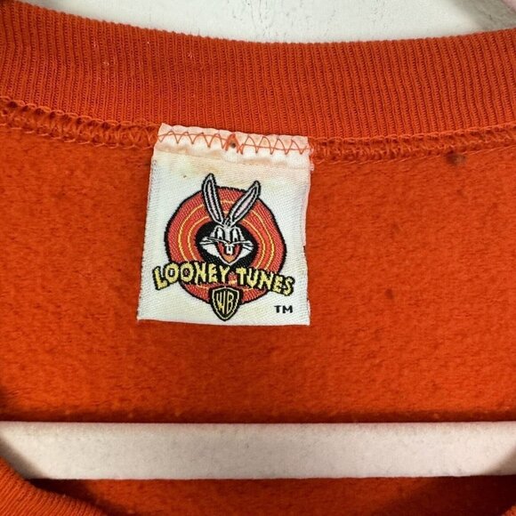 Looney Toons Orange No Tricks Just Tweets Tweety Halloween Sweatshirt Size 22/24 - Picture 3 of 6